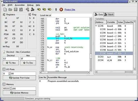 ดาวน์โหลดเครื่องมือเว็บหรือเว็บแอป GNU 8085 Simulator