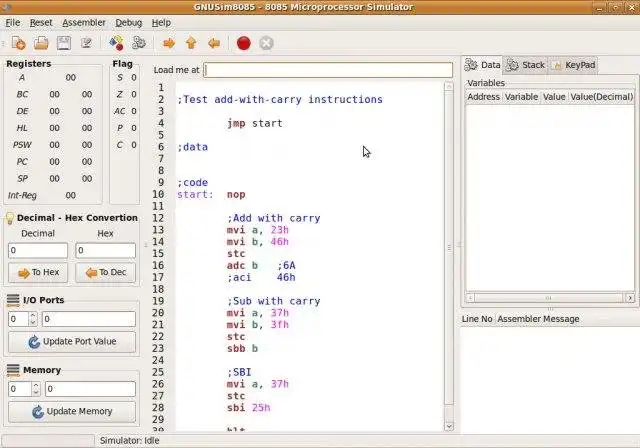 Télécharger l'outil Web ou l'application Web Simulateur GNU 8085