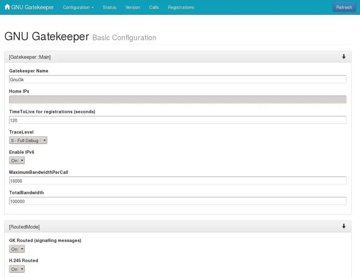 Download web tool or web app GNU Gatekeeper (GnuGk)