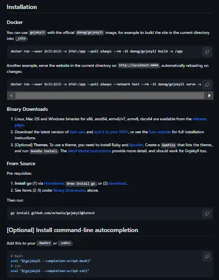 Descargar herramienta web o aplicación web Gojekyll