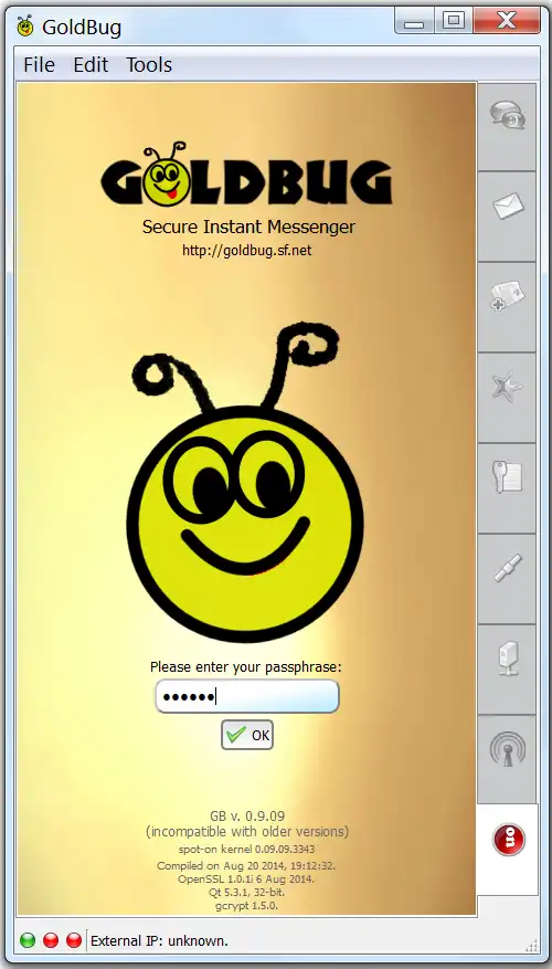 Download web tool or web app GoldBug - Encrypted Communications