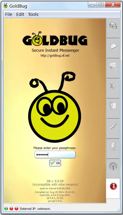 Unduh alat web atau aplikasi web GoldBug - Komunikasi Terenkripsi