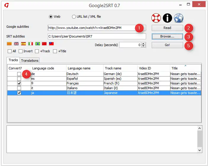 Download web tool or web app Google2SRT