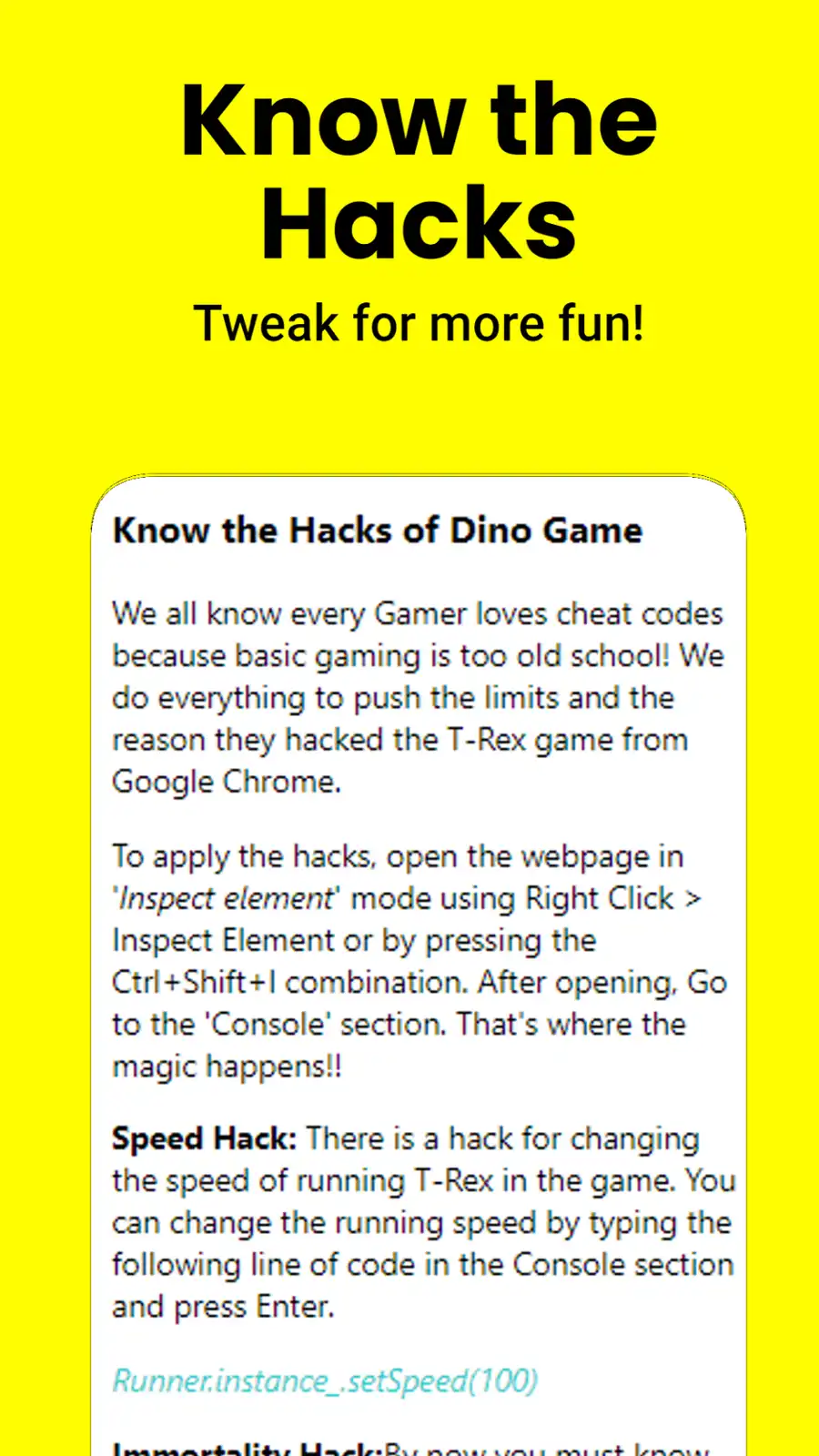 Загрузите веб-инструмент или веб-приложение Google Dino Game