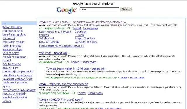Download web tool or web app Google hack: search explorer