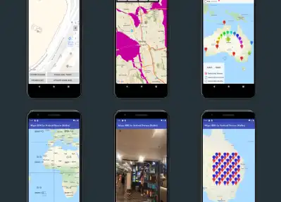 Descargue la herramienta web o la aplicación web Google Maps SDK para ejemplos de Android