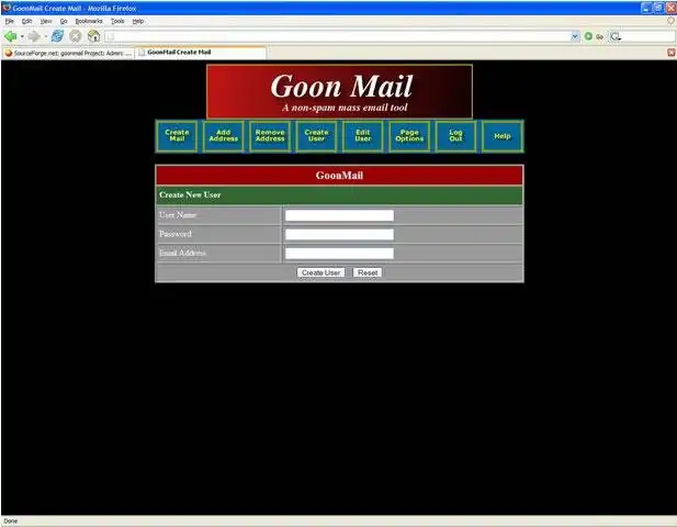 Muat turun alat web atau aplikasi web GoonMail