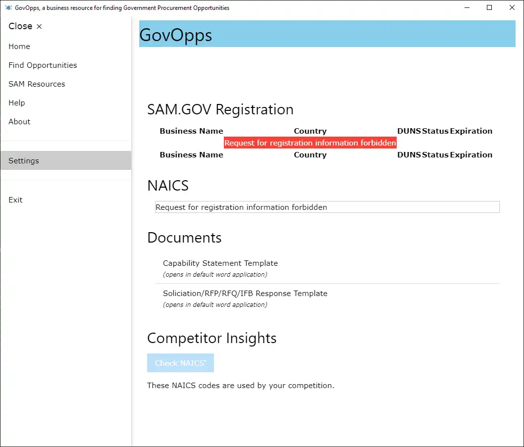 Download web tool or web app GovOpps
