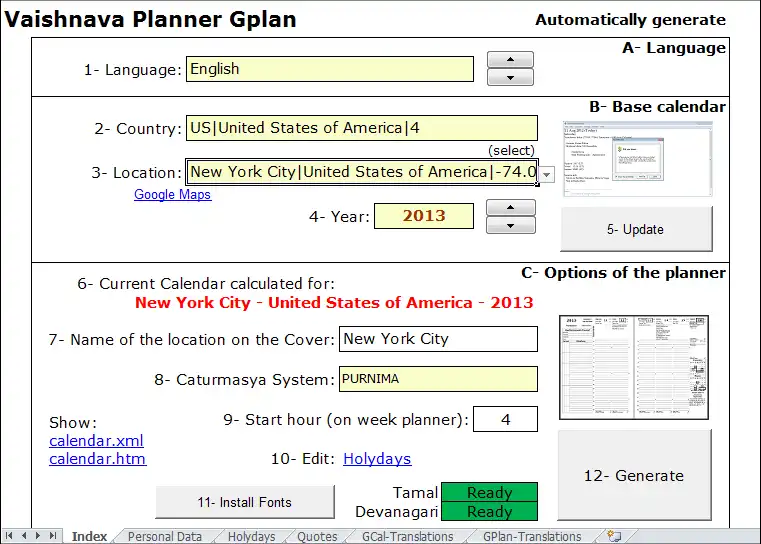 Muat turun alat web atau aplikasi web GPlan - Gaurabda Planner