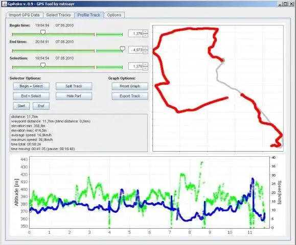 Download web tool or web app GpRoko - Track Analyzer