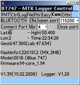 Download web tool or web app GPS Datalogger Device Control