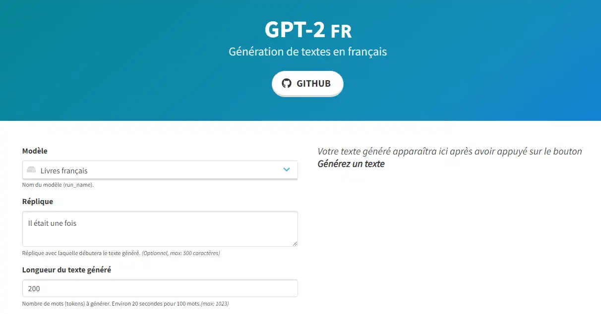 Unduh alat web atau aplikasi web GPT-2 FR