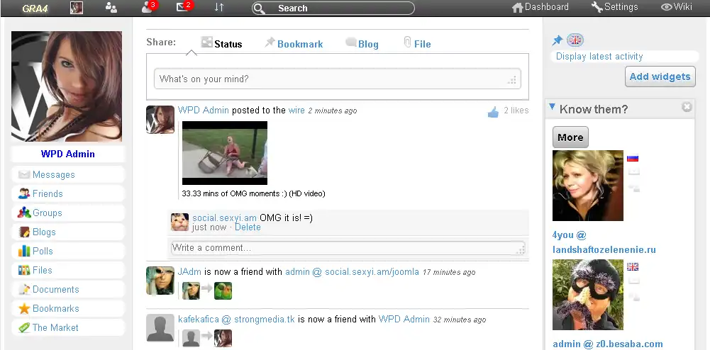 I-download ang web tool o web app GRA4 Social Network para sa Joomla!
