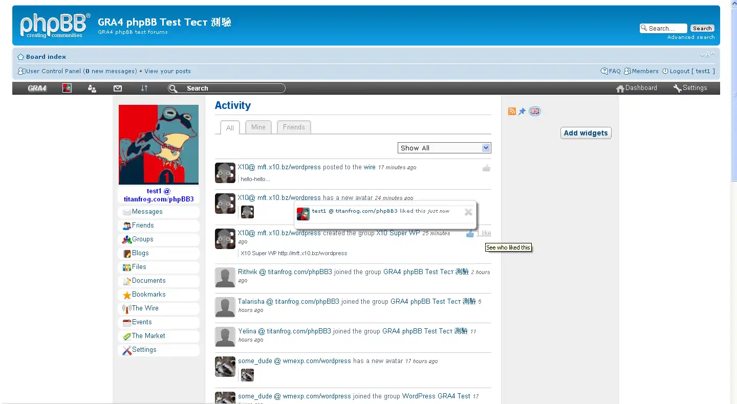 Download web tool or web app GRA4 Social Network for phpBB