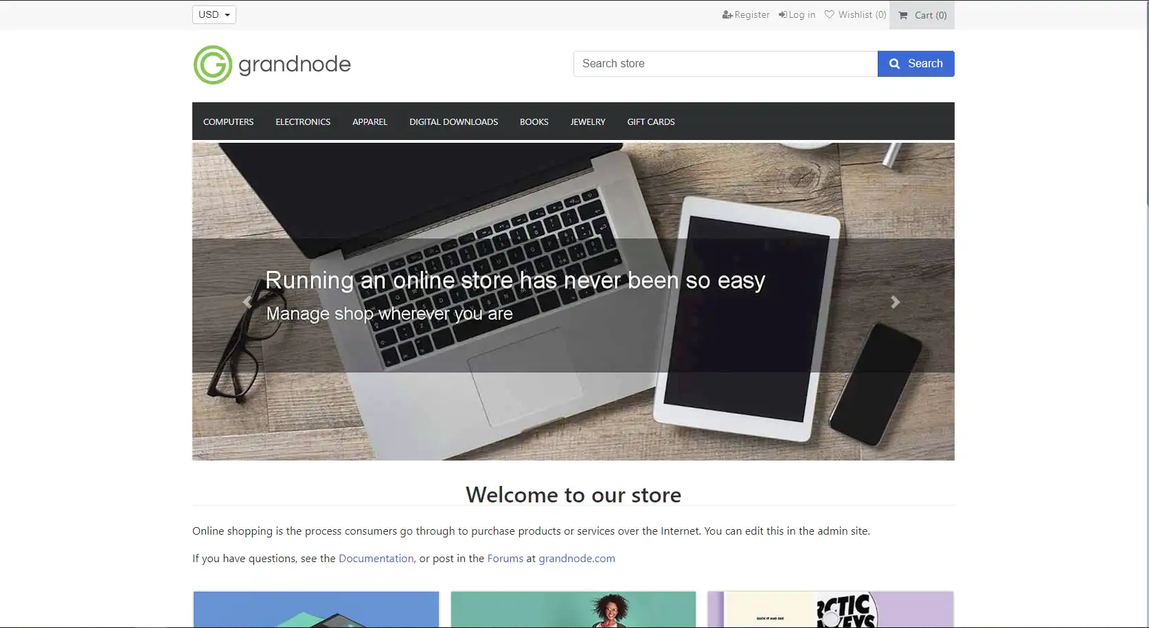 Загрузите веб-инструмент или веб-приложение grandnode
