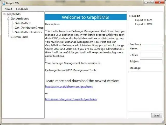 Download web tool or web app Graph EMS