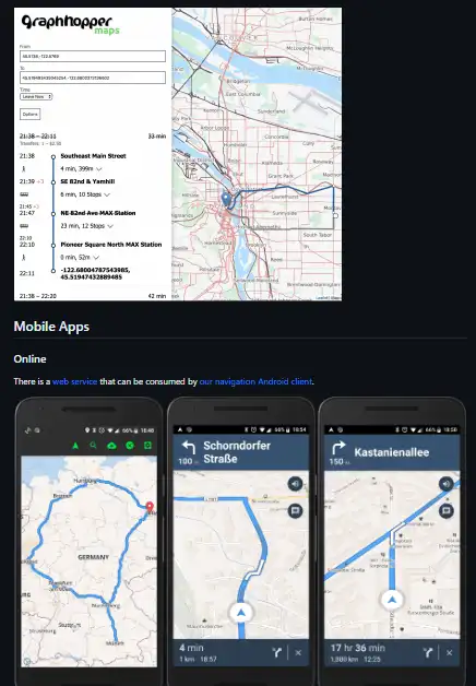 Pobierz narzędzie internetowe lub aplikację internetową GraphHopper Routing Engine