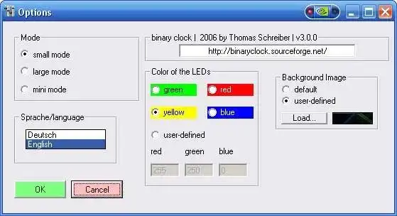 Download web tool or web app Graphical binary clock for WIN