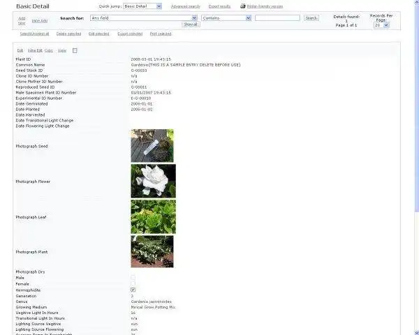 Download web tool or web app Graphical Botanical Database Management
