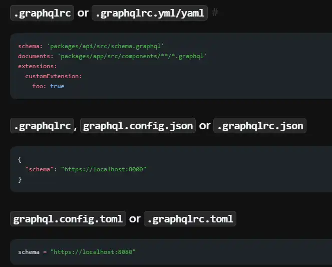 Web aracını veya web uygulamasını indirin GraphQL Config