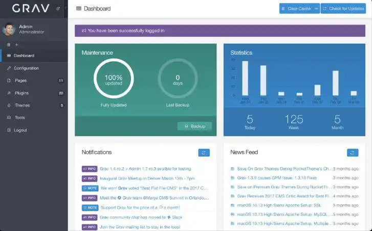 Muat turun alat web atau aplikasi web Grav