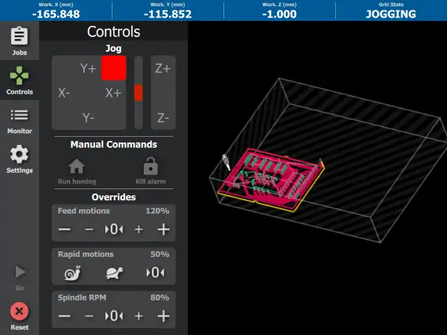 Scarica lo strumento web o l'app web Grbl Overseer