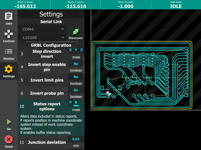 Scarica lo strumento web o l'app web Grbl Overseer