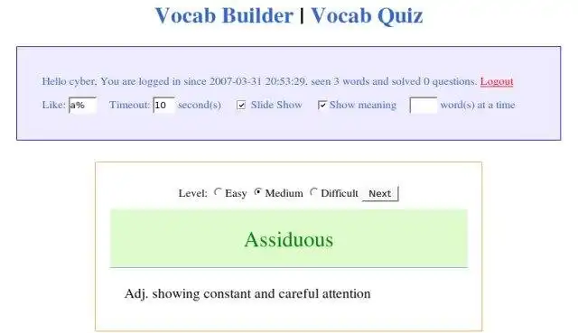 Download web tool or web app GRE Vocabulary Builder