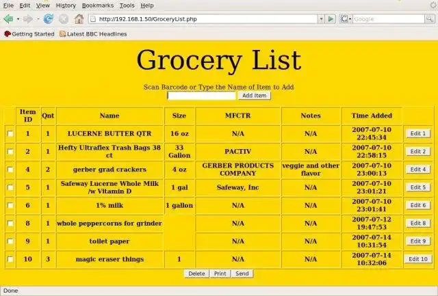 Download web tool or web app Grocery List