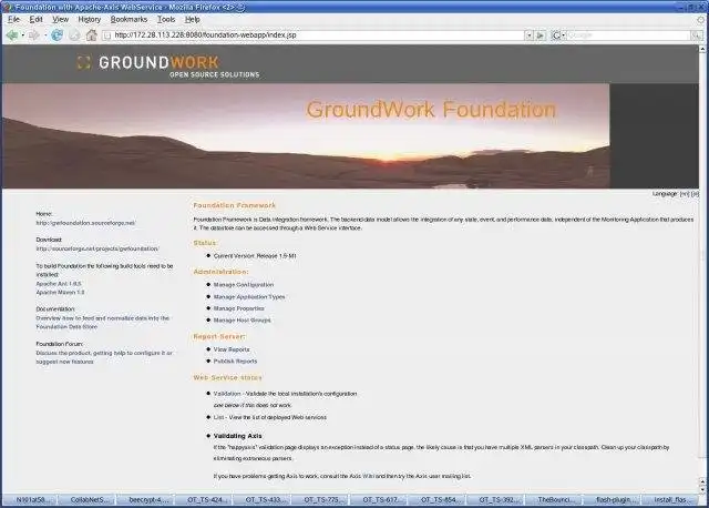 Télécharger l'outil Web ou l'application Web GroundWork Foundation