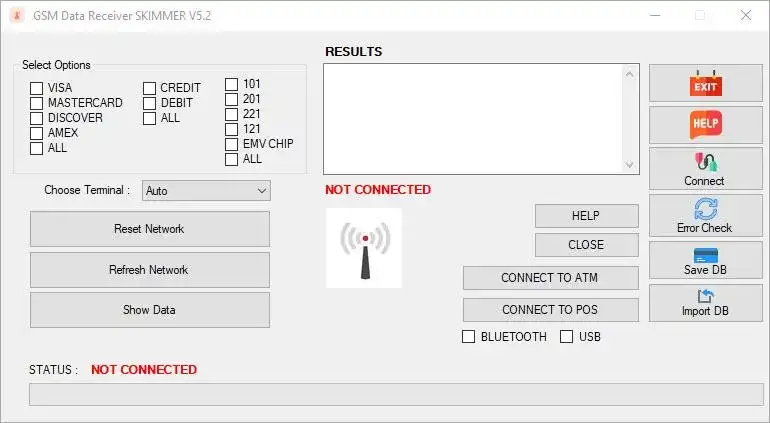 Descargue la herramienta web o la aplicación web GSM Data Receiver SKIMMER v5.2