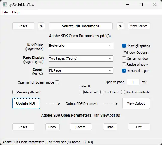 Download web tool or web app gsSetInitialView
