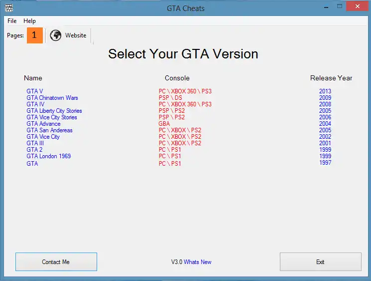 Download web tool or web app GTA Cheats to run in Windows online over Linux online