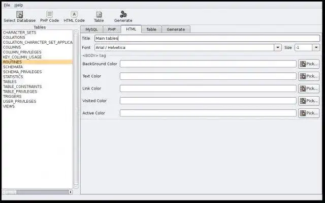 Download web tool or web app GtkMySQL2PHP
