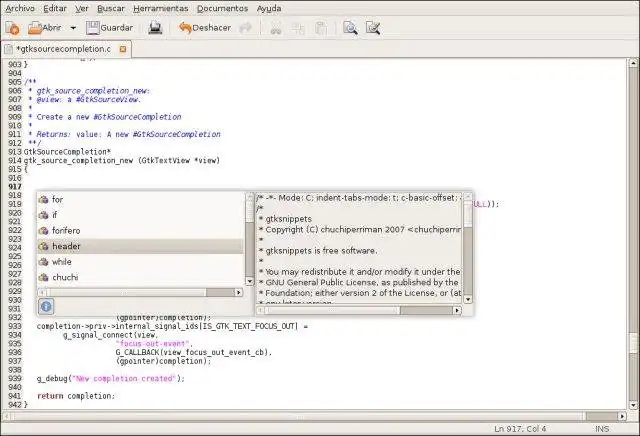 Download webtool of webapp GtkSourceCompletion