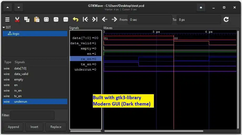 gtk3-build（最新のGUI）を使用してWebツールまたはWebアプリgtkwaveをダウンロードし、Linuxオンライン上でWindowsオンラインで実行します。
