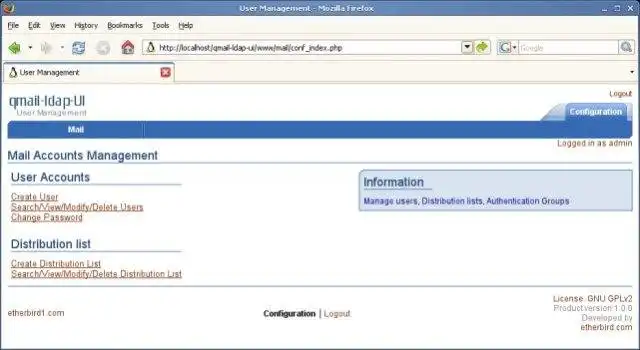 Download web tool or web app GUI for qmail-ldap