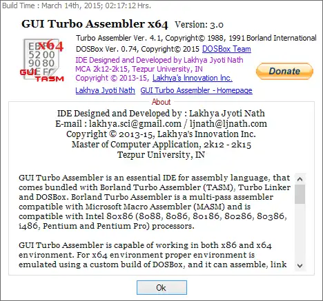 Download webtool of web-app GUI Turbo Assembler (TASM)
