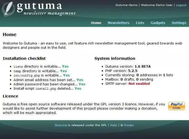 Download web tool or web app Gutuma Newsletter Management