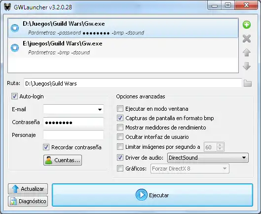 Baixe a ferramenta web ou aplicativo web GWLauncher para rodar no Windows online sobre Linux online