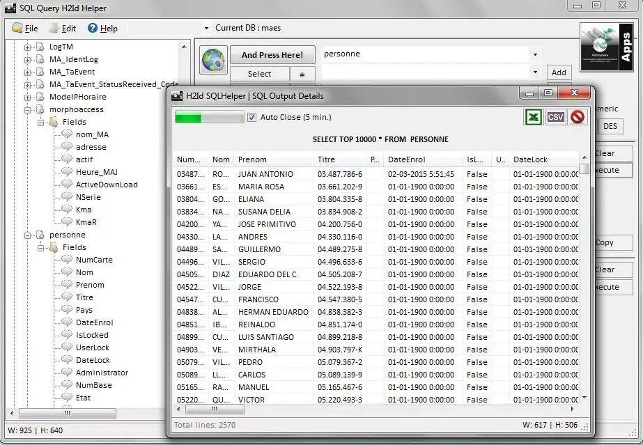 Download web tool or web app H2Id SQL Helper Tool