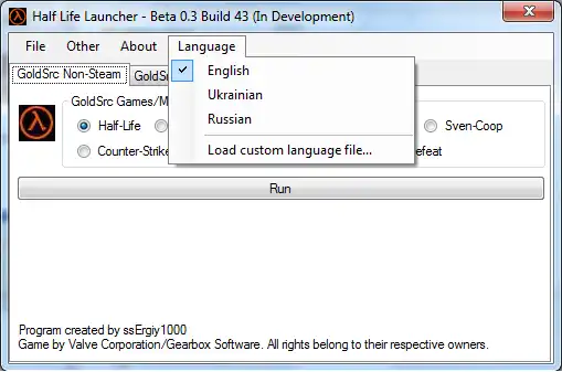 Download web tool or web app Half Life Launcher