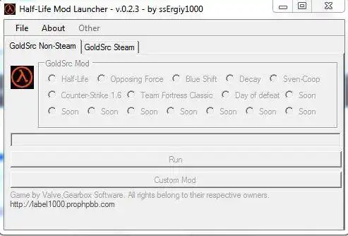 Muat turun alat web atau aplikasi web Half Life Launcher untuk dijalankan di Linux dalam talian