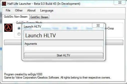 Unduh alat web atau aplikasi web Half Life Launcher untuk dijalankan di Linux online