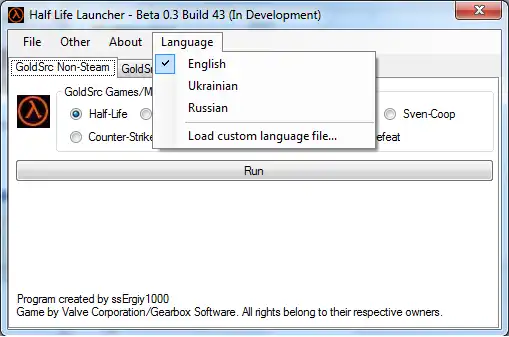 הורד כלי אינטרנט או אפליקציית אינטרנט Half Life Launcher להפעלה בלינוקס באופן מקוון