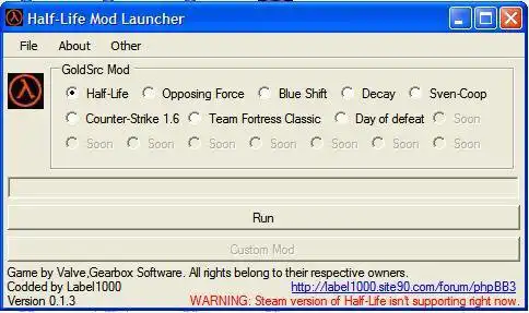 Pobierz narzędzie internetowe lub aplikację internetową Half Life Launcher, aby działać w systemie Windows online za pośrednictwem systemu Linux online