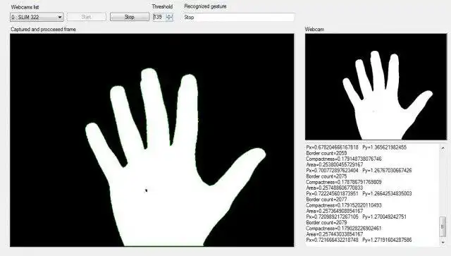 Download web tool or web app Hand Gesture Recognition using C#