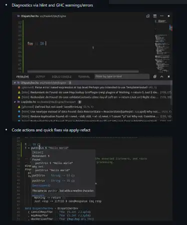 Baixe a ferramenta da web ou o aplicativo da web Haskell IDE Engine (HIE)