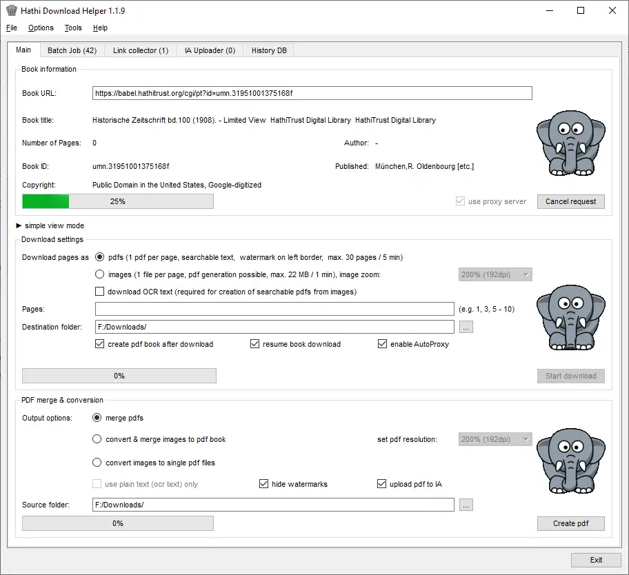 Descargue la herramienta web o la aplicación web Hathi Download Helper