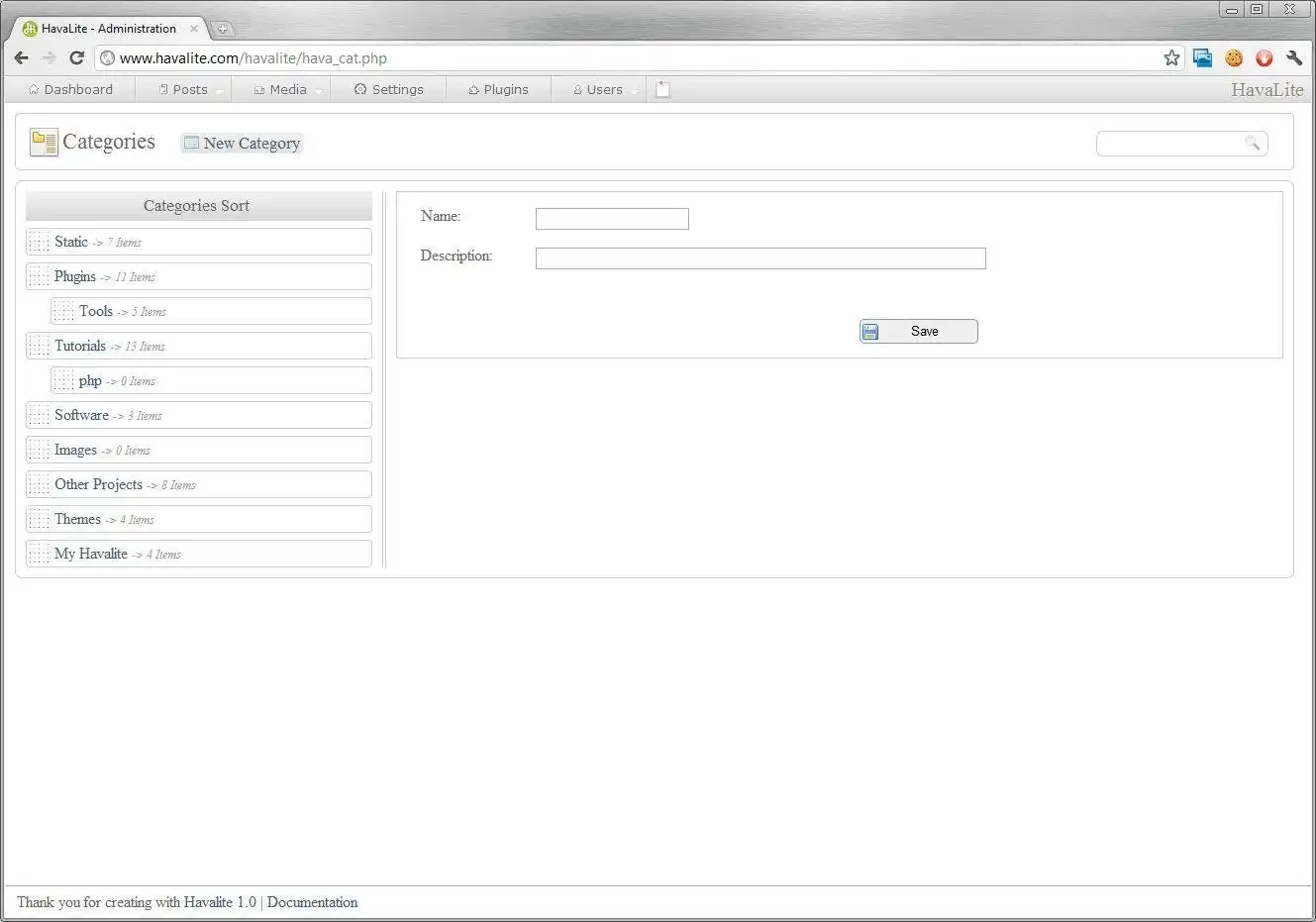 Download webtool of webapp Havalite CMS